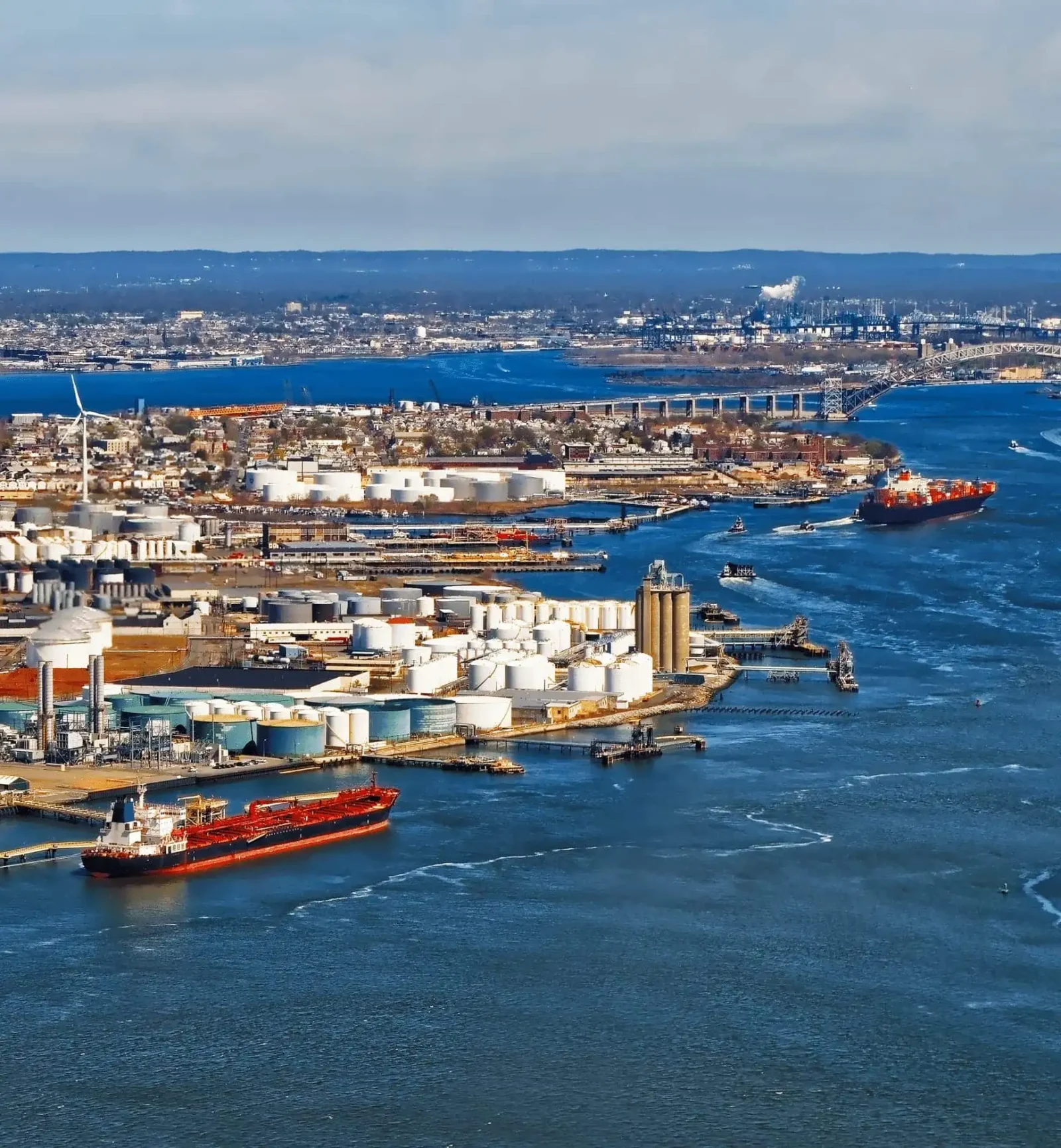 an overhead image of the Port of Newark